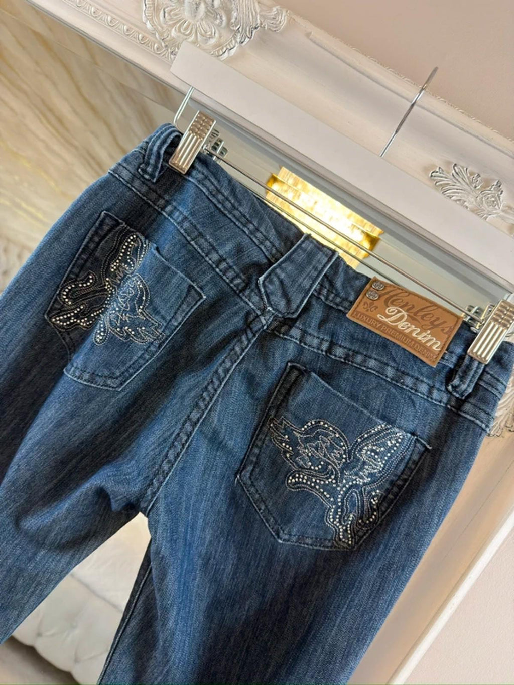 Henley’s Luxury Premium Embellished Denim Mid Rise Jeans XS