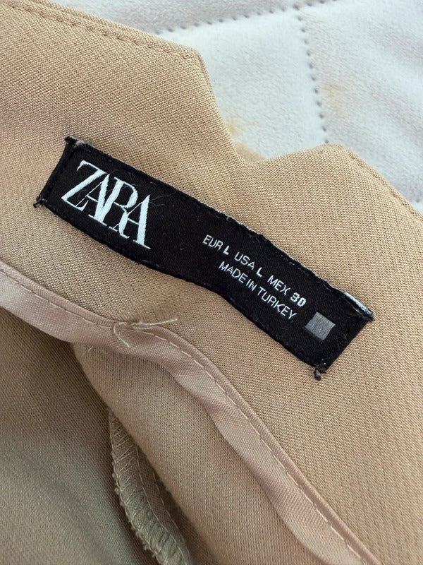 Zara Camel Brown High Waisted Trouser Large