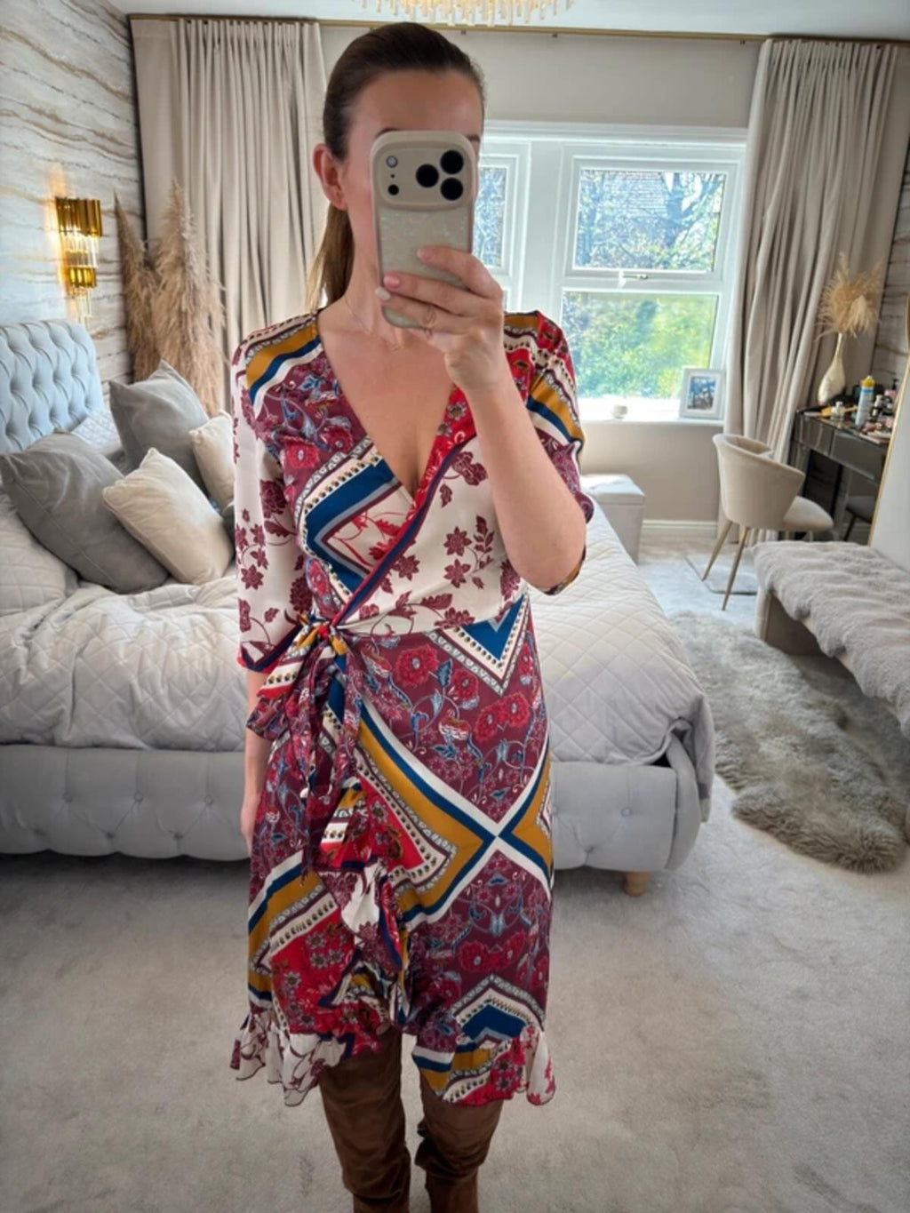 Girls On Film Multicoloured Wrap Dress 8