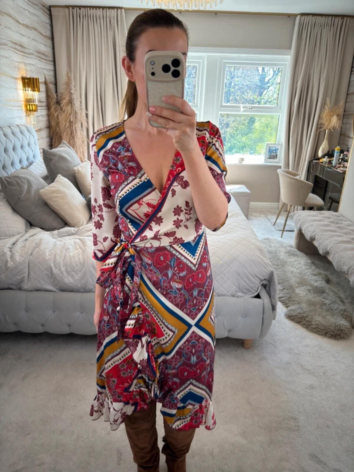Girls On Film Multicoloured Wrap Dress 8