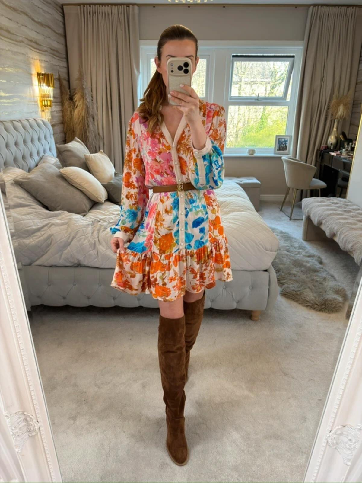 Stella Moretti Multicoloured Boho Floral Dress One Size