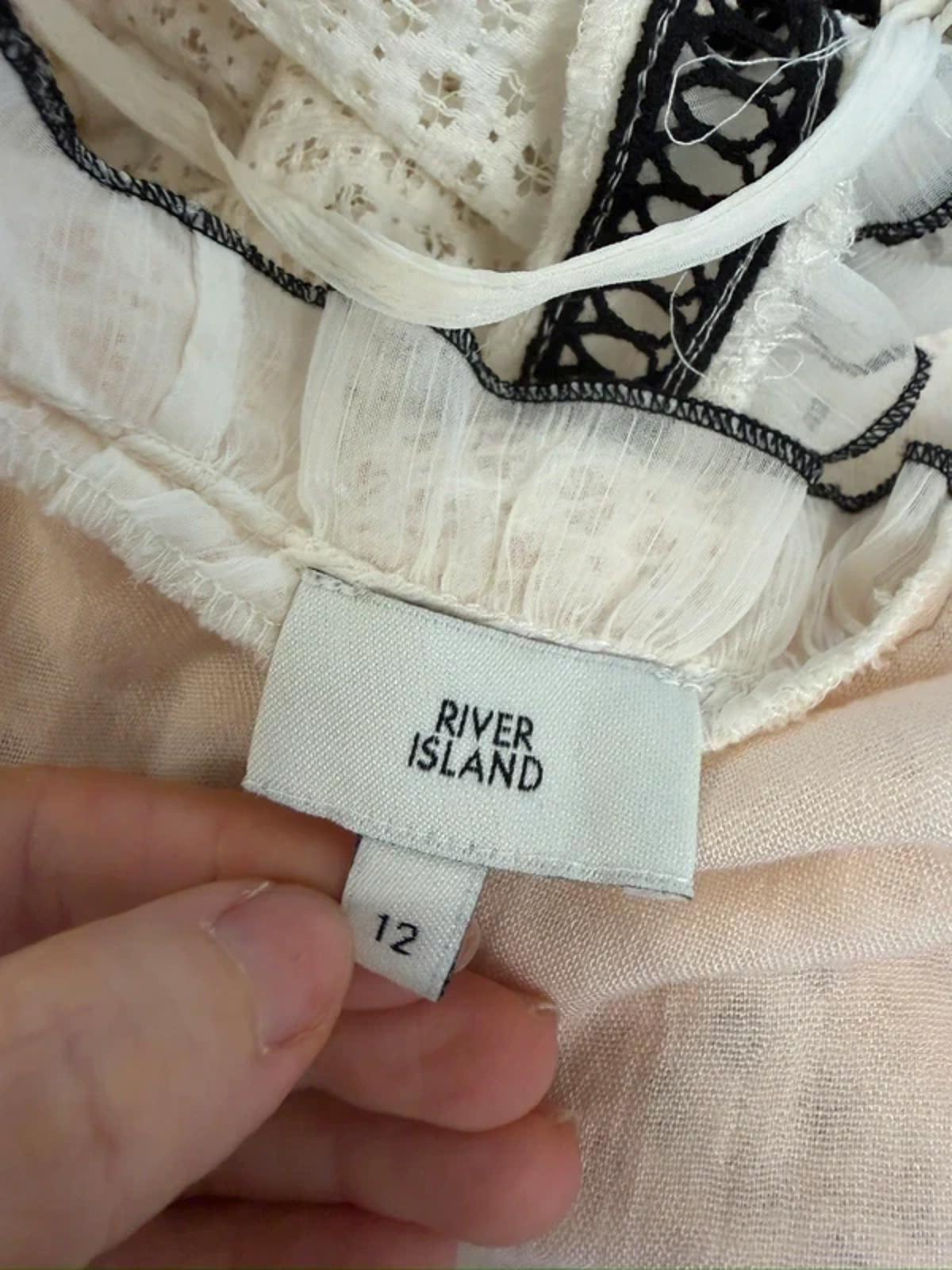 River Island Cream & Black Boho Blouse 12