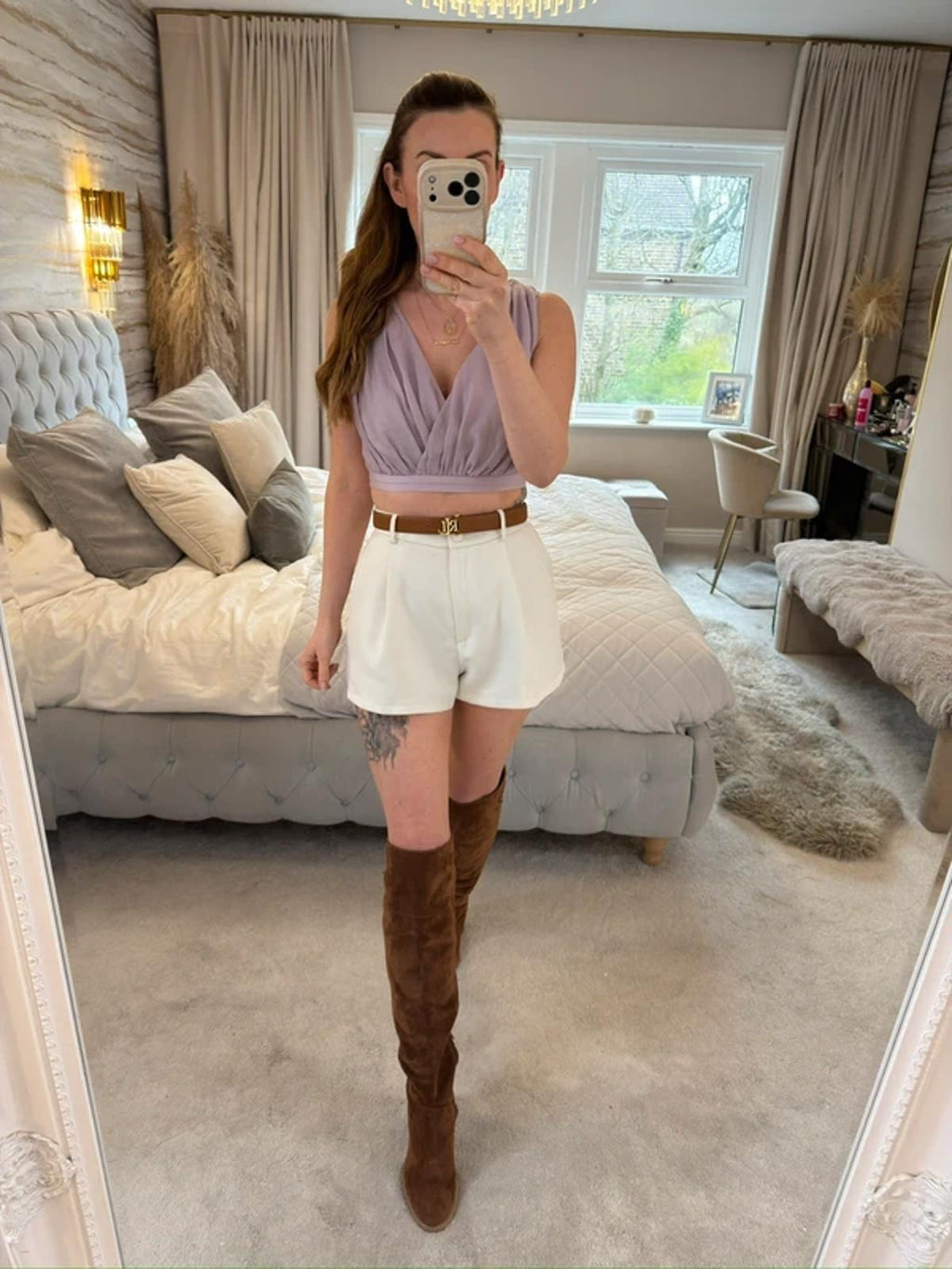 Love Bonito Lilac Crop Blouse 8
