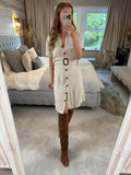 Kaleidoscope Cream Linen Mix Belted Shirt Dress 12