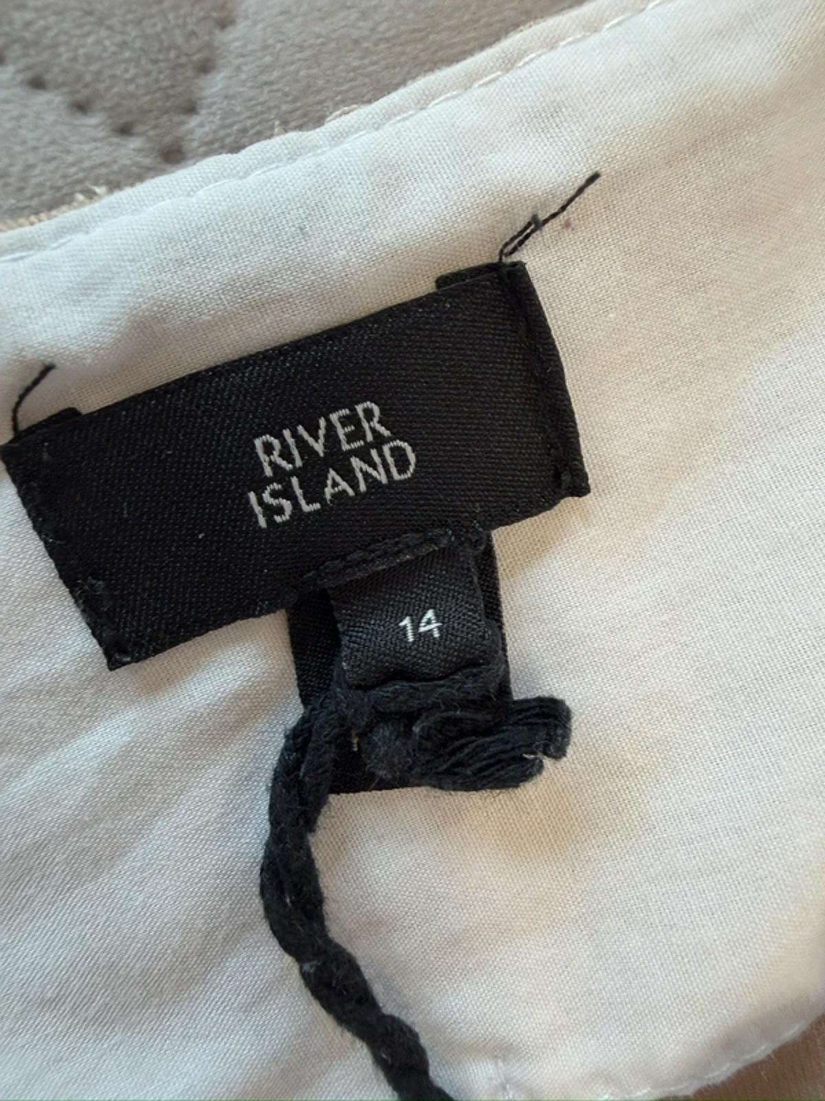 River Island Beige Cropped Wide Leg Trouser 14