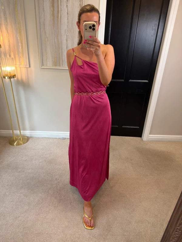 BNWT Next Pink Asymmetrical Maxi Dress 12