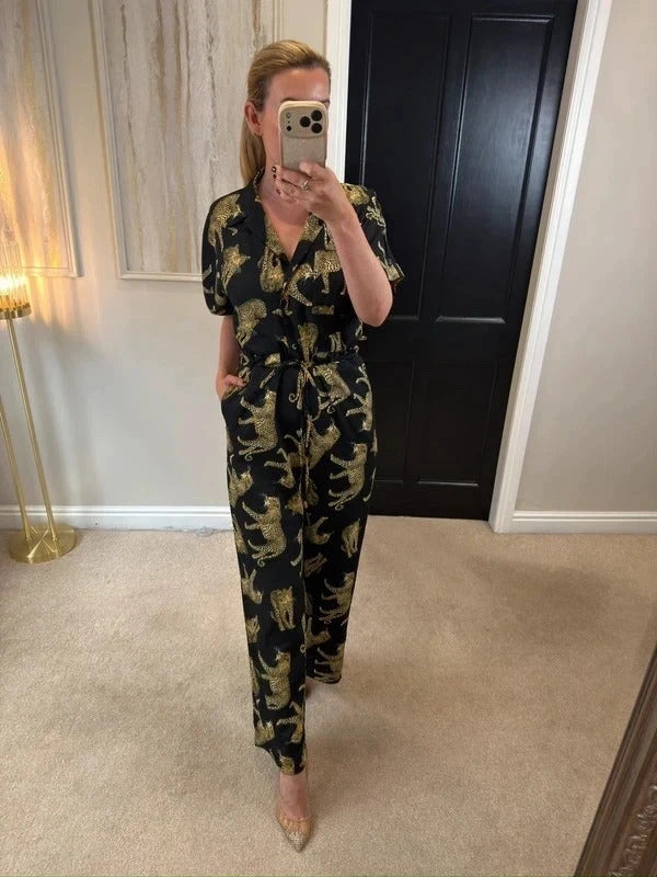 BNWT Dancing Leopard Black Leopard Jumpsuit 6
