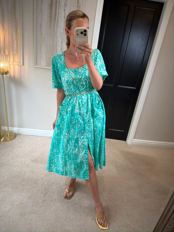 Orientique Turqoise Oversized Shirt Dress 10