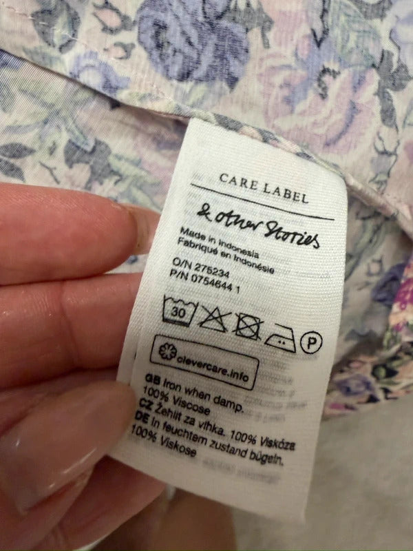 Paris Atelier & Other Stories Pink Floral Wrap Dress 10
