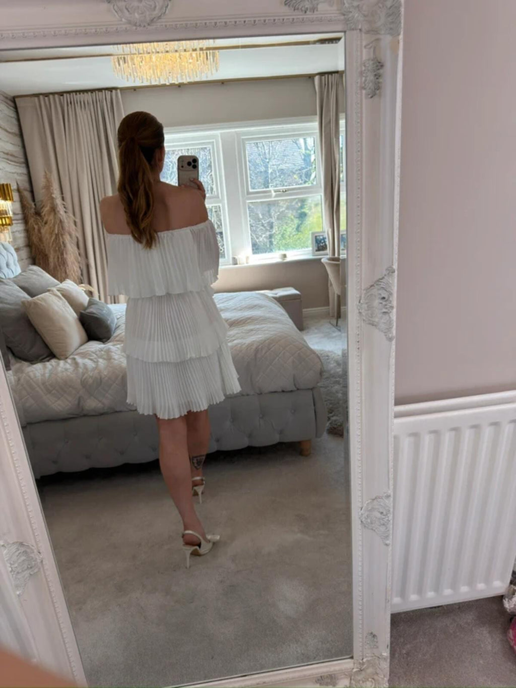 BNWT In The Style White Pleated Off The Shoulder Dress 14