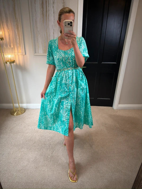 Orientique Turqoise Oversized Shirt Dress 10