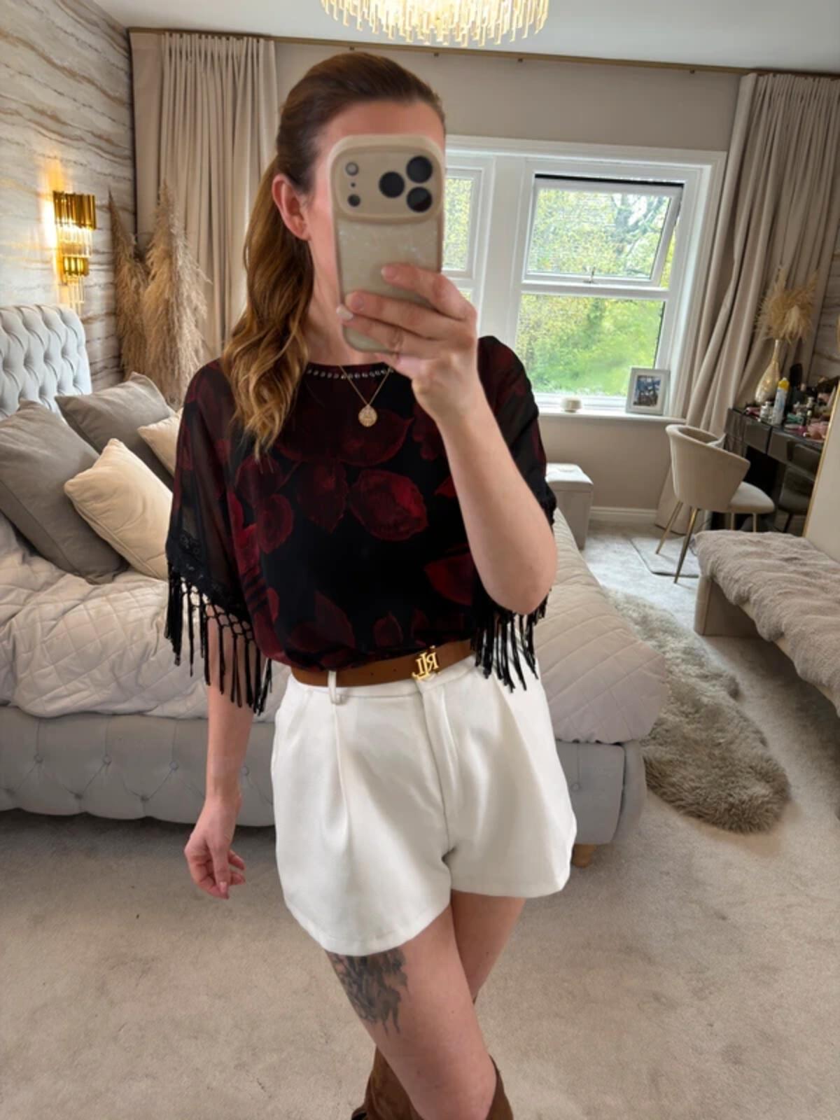 Next Black & Red Tassel Blouse 10