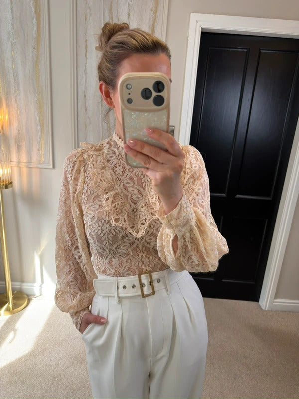 BNWT Miss Selfridge Cream Lace Blouse 8
