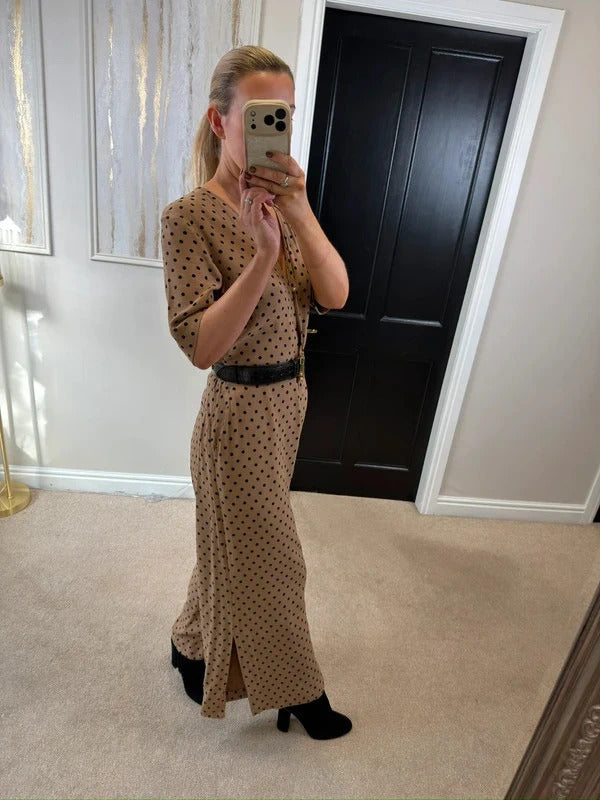 Jigsaw Beige & Black Polka Dot Jumpsuit 12
