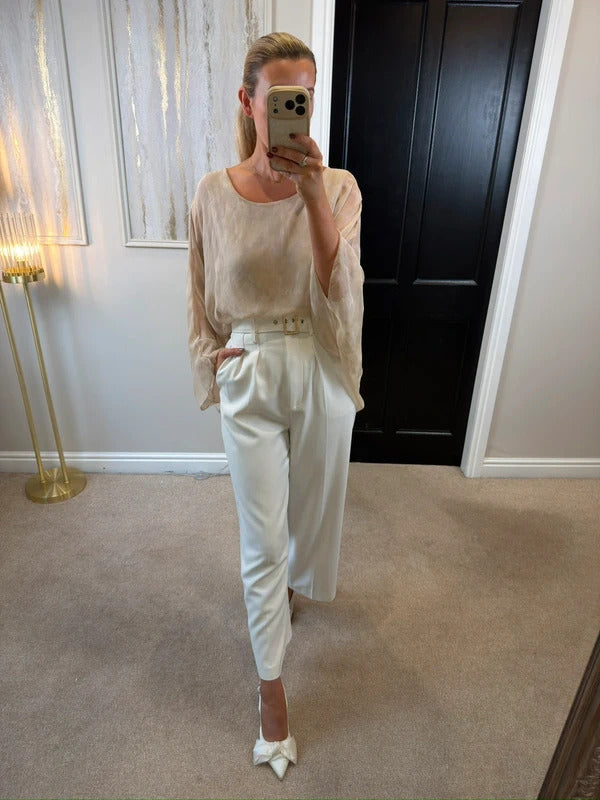 Boutique Cream Relaxed Fit Blouse One Size