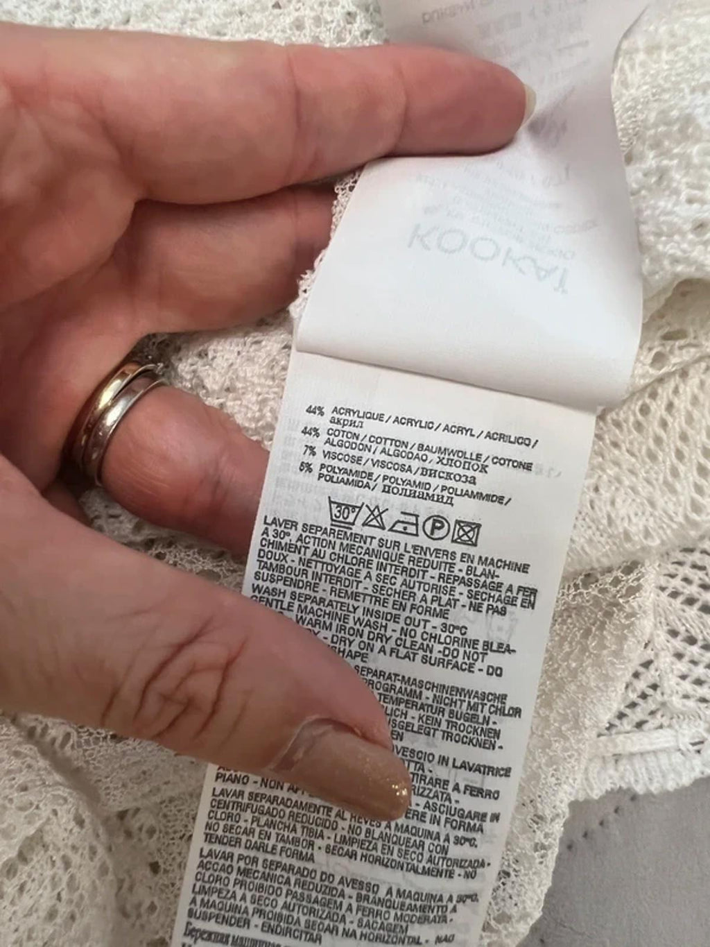 Kookai Off White Boho Lace Crochet Top 10