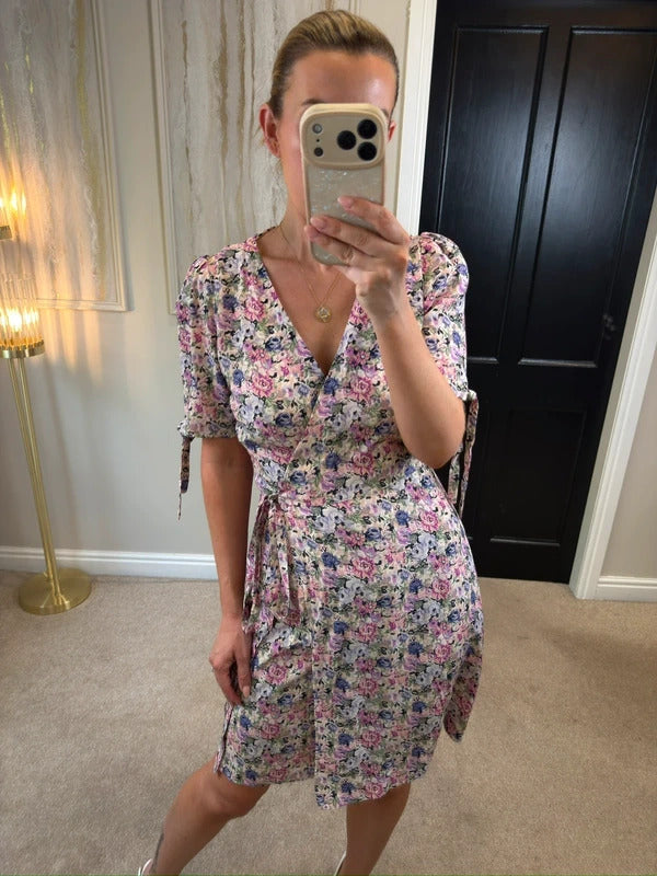 Paris Atelier & Other Stories Pink Floral Wrap Dress 10