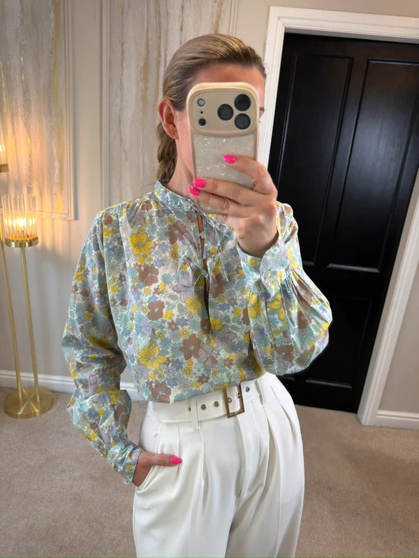 La Redoute Oversized Floral Tie Front Blouse 6