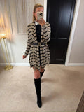 Y2K AllSaints Beige & Black Stripe Cardigan 8