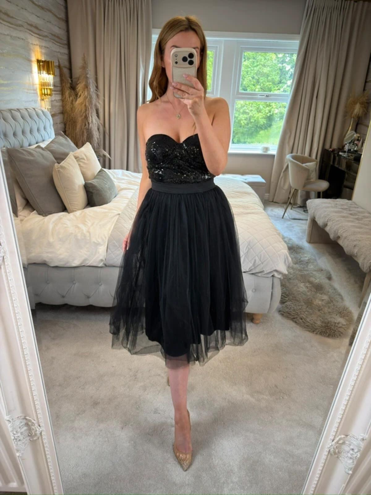 Rare London Limited Edition Black Sequin Tutu Tulle Dress XS
