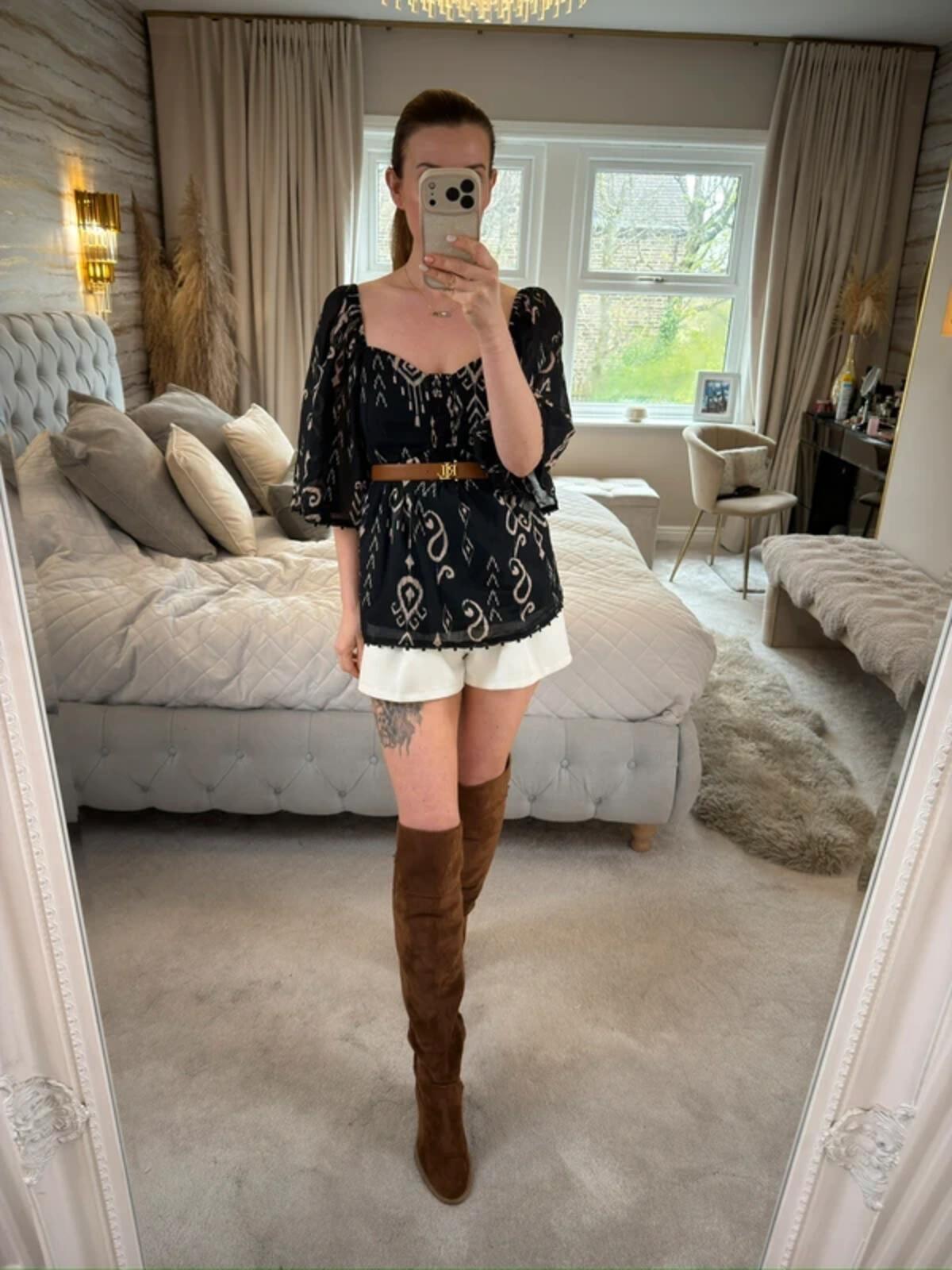 BNWT Phase Eight Black & Beige Boho Blouse 12