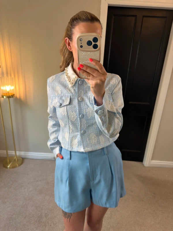 BNWT Reiss Blue Pleated Shorts 10