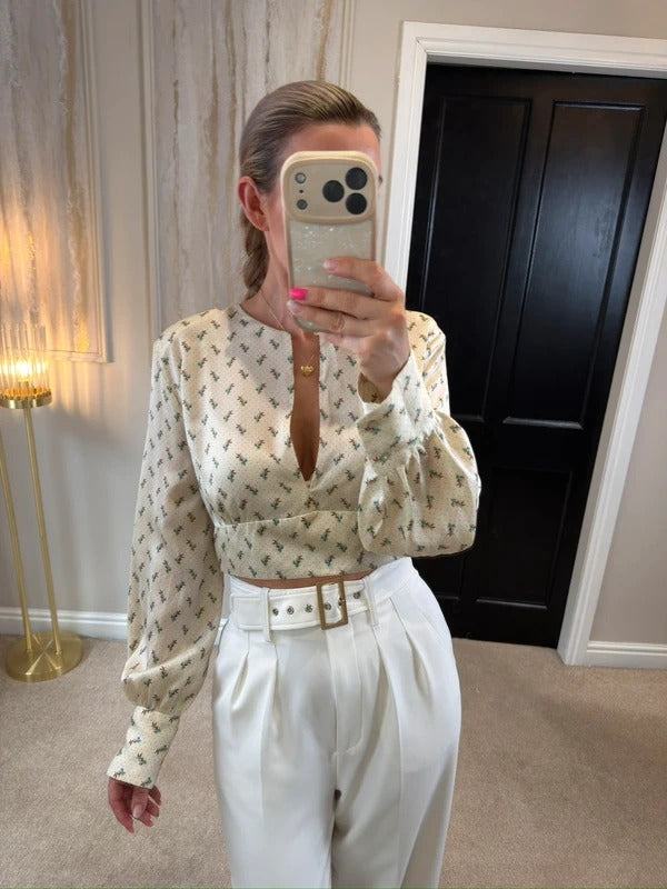 Zara Cream Satin Blouse XL