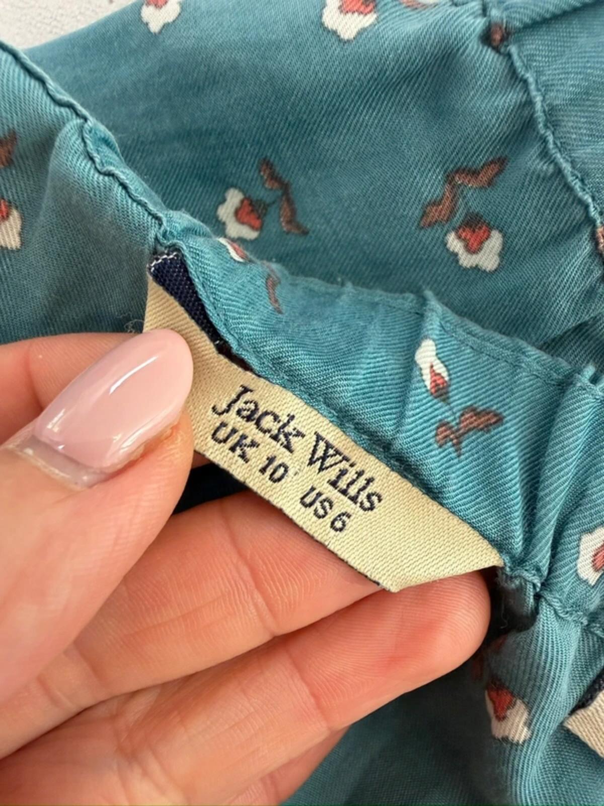 Jack Wills Blue Floral Silk Blend Jumpsuit 10