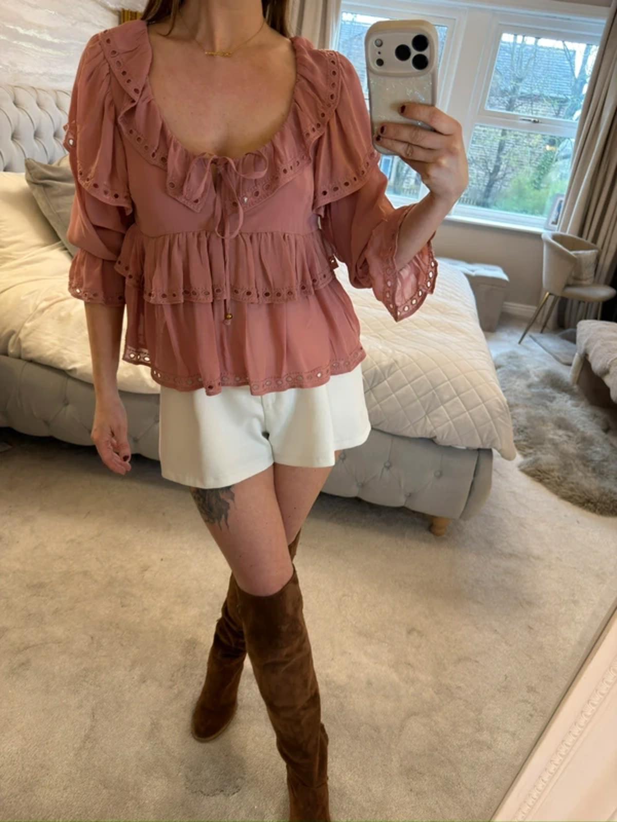 BNWT Dusky Pink Boho Blouse 8