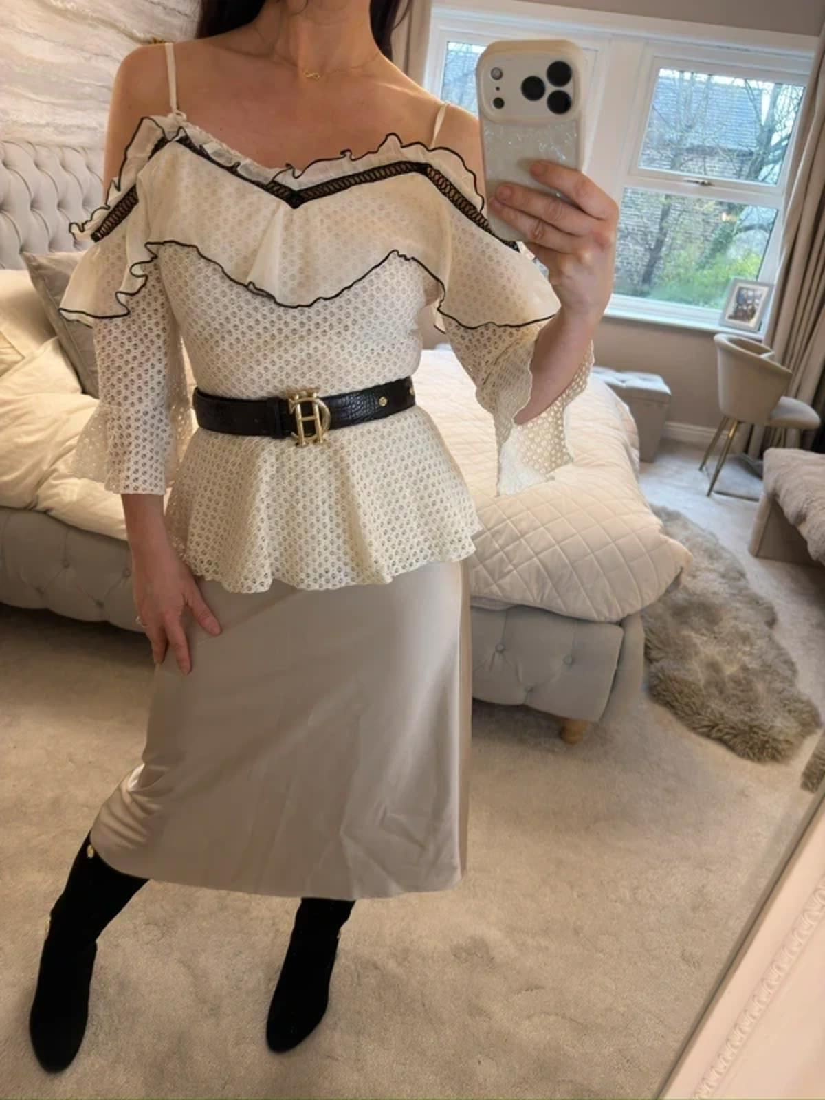 River Island Cream & Black Boho Blouse 12