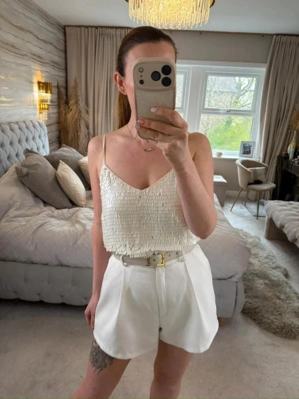 Modern Rarity Cream Sequin Blouse 12