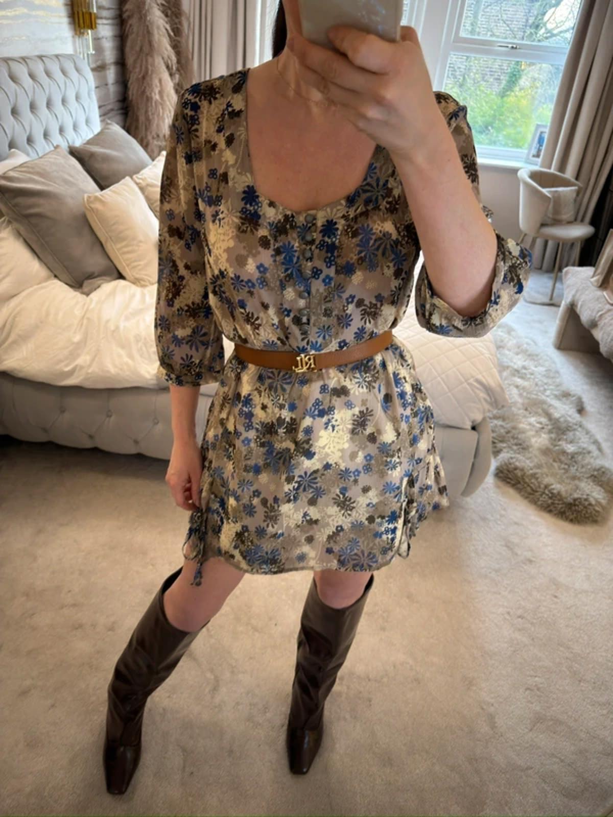 Mexx Beige & Blue Floral Blouse 14