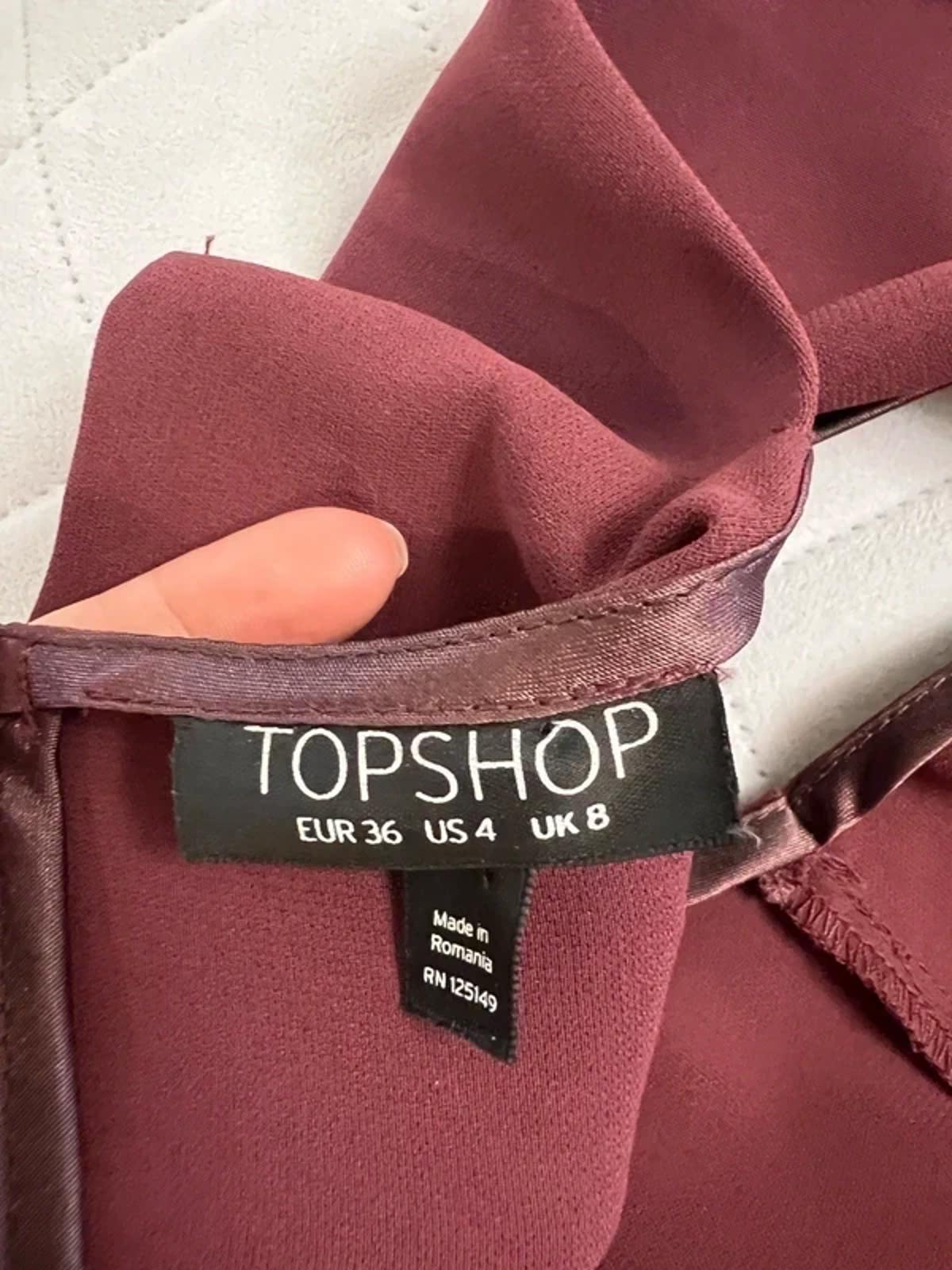 Topshop Burgundy Cropped Jumpsuit 8
