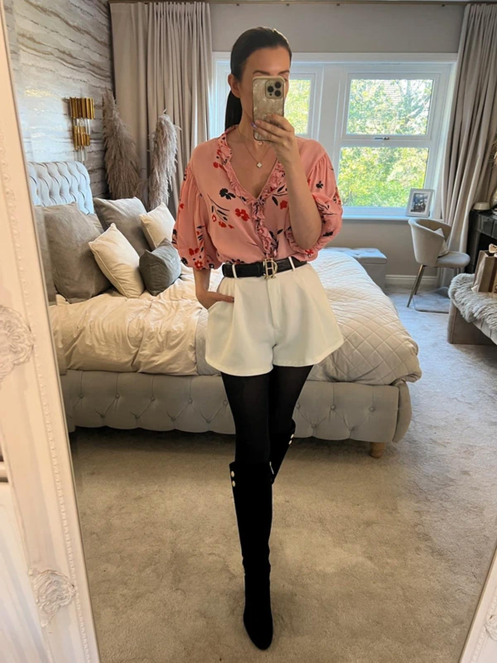 River Island Pink Floral Blouse 16