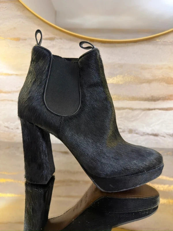 Hobbs London Pony Style Calfskin Heeled Chelsea Boots 7