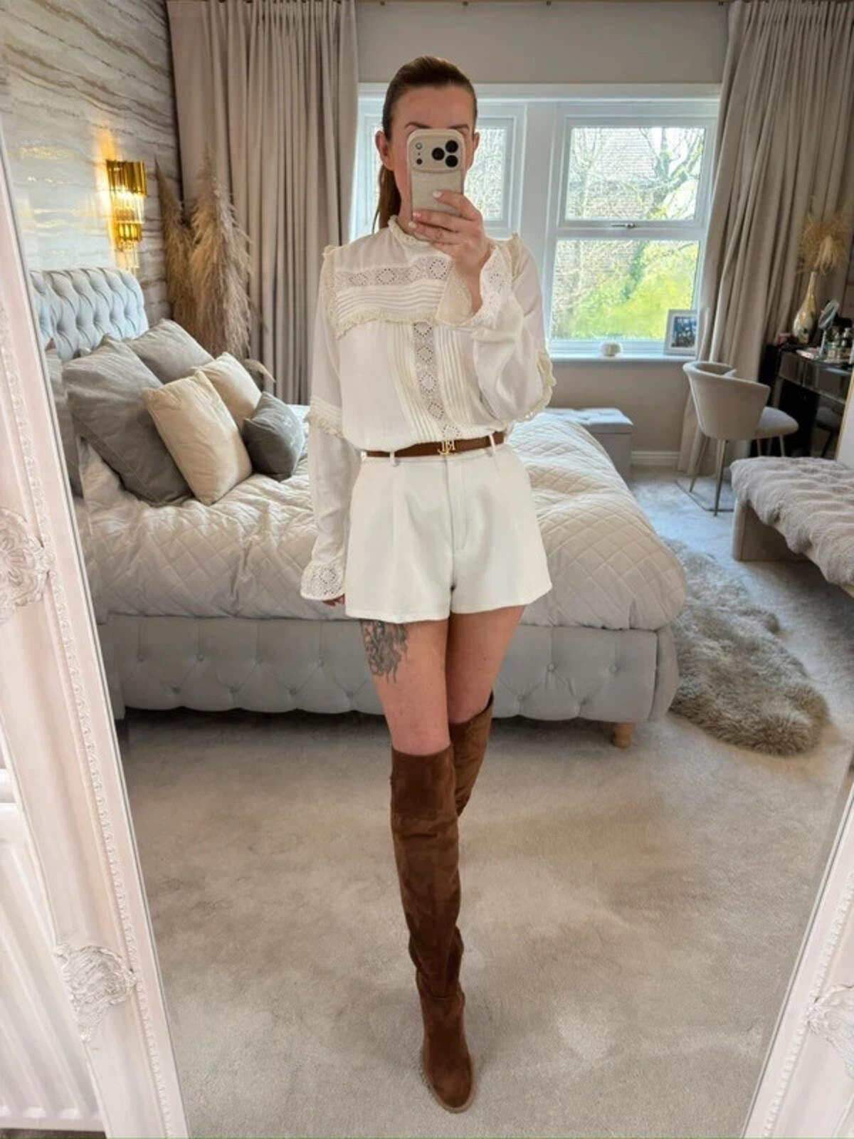 Vintage Cream Boho Lace Blouse 16