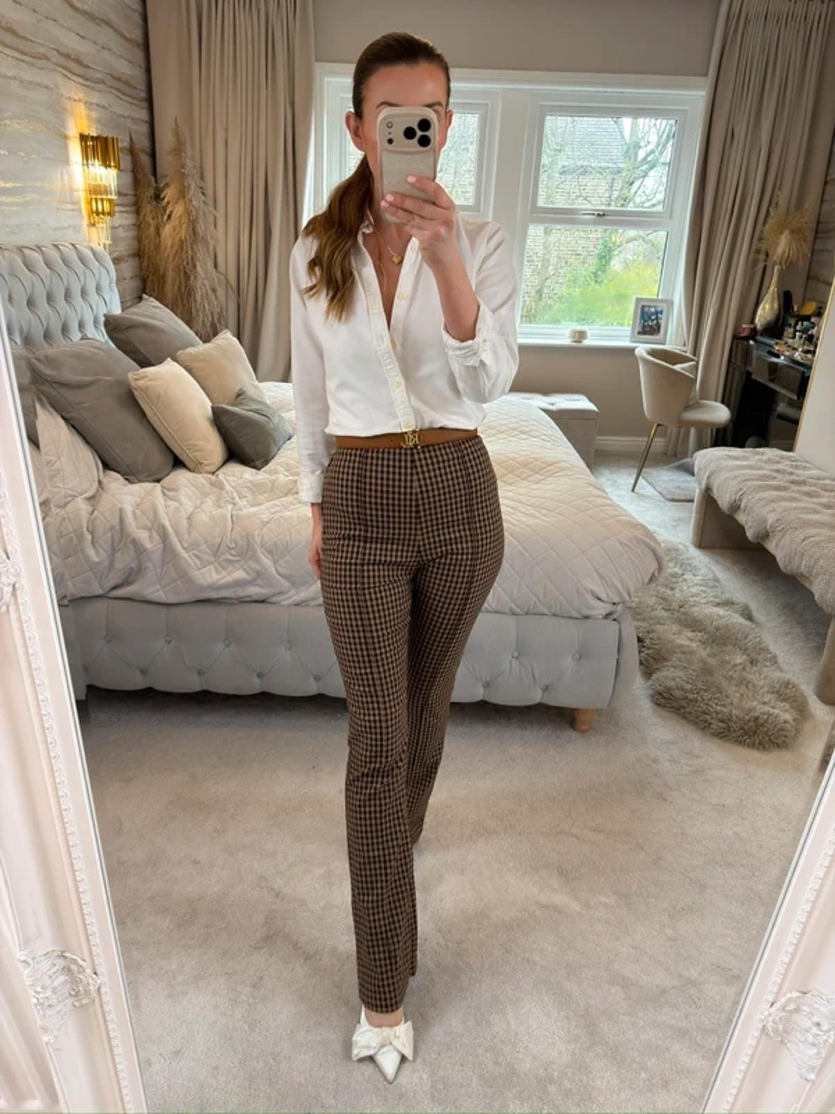 Collusion Brown & Black Check Bootcut Trouser 8