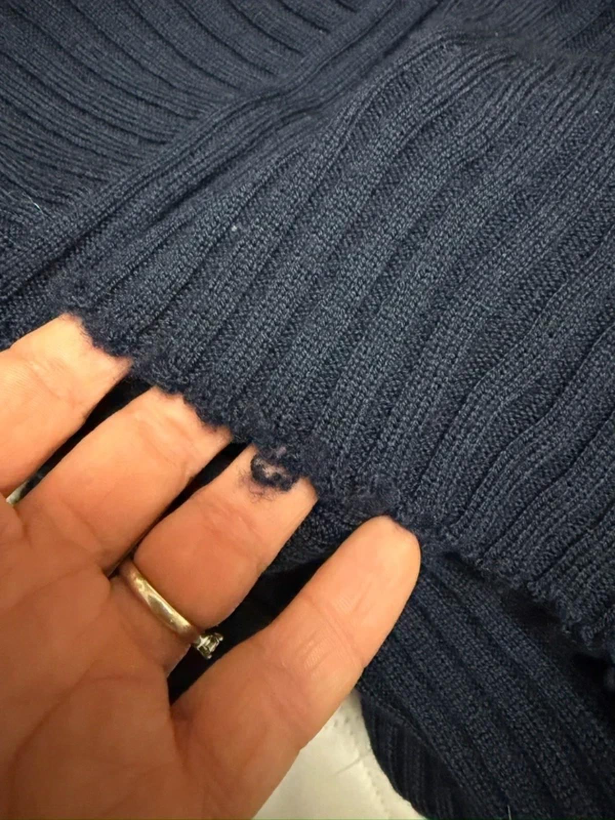 Marques Almeida Navy Knitted Asymmetrical Skirt 8/10