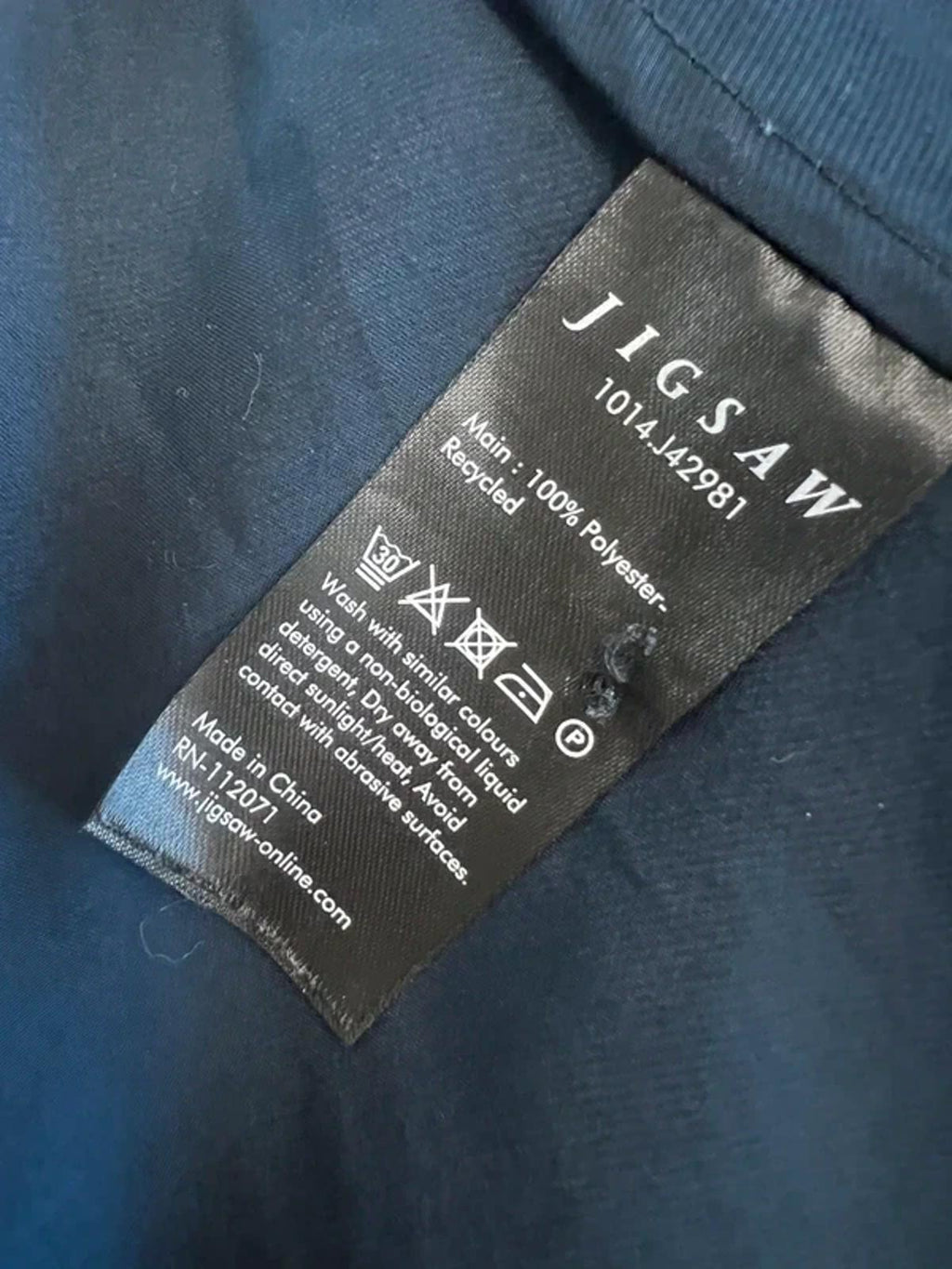 Jigsaw Navy Satin Blouse 14 ⭐
