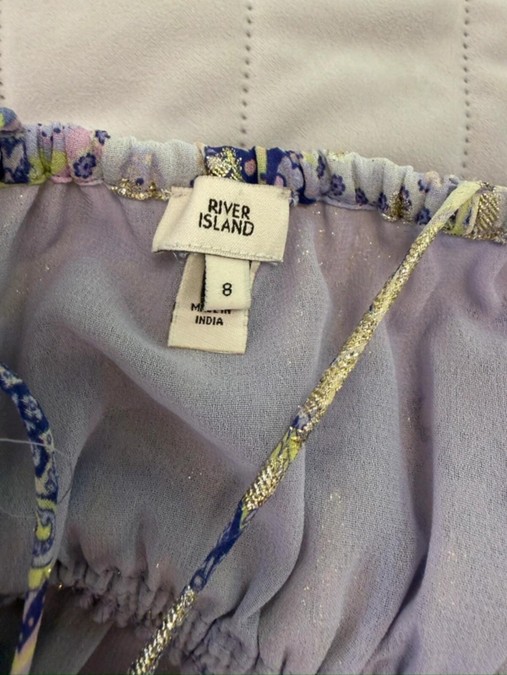River Island Lilac & Gold Boho Tassel Maxi Dress 8