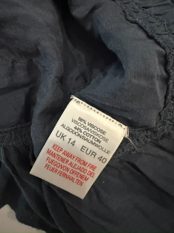 Vintage River Island Navy Boho Blouse 14