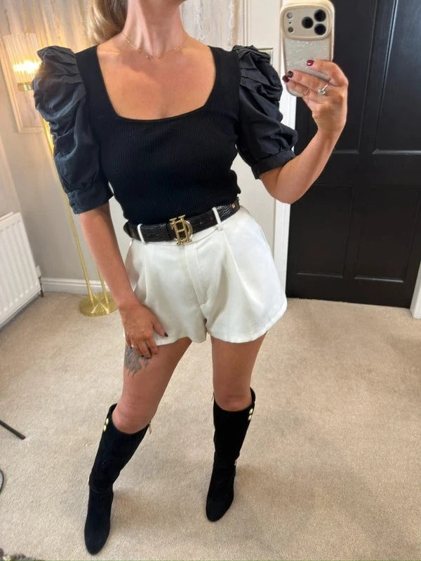 River Island Black Puff Sleeve Top 10