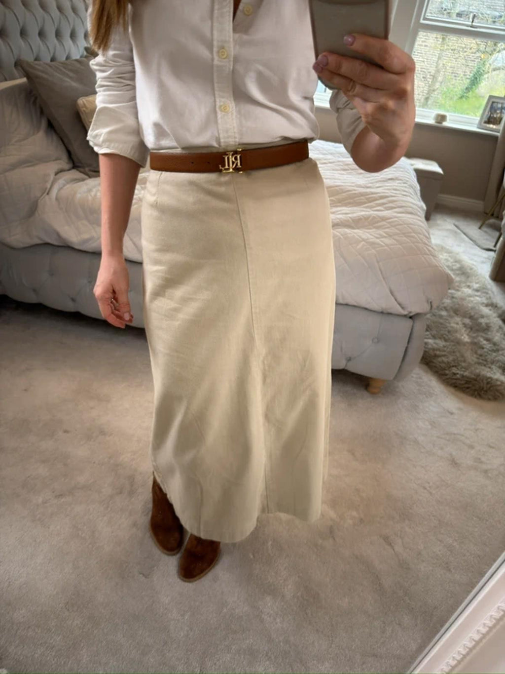 George Cream Midi Skirt 16