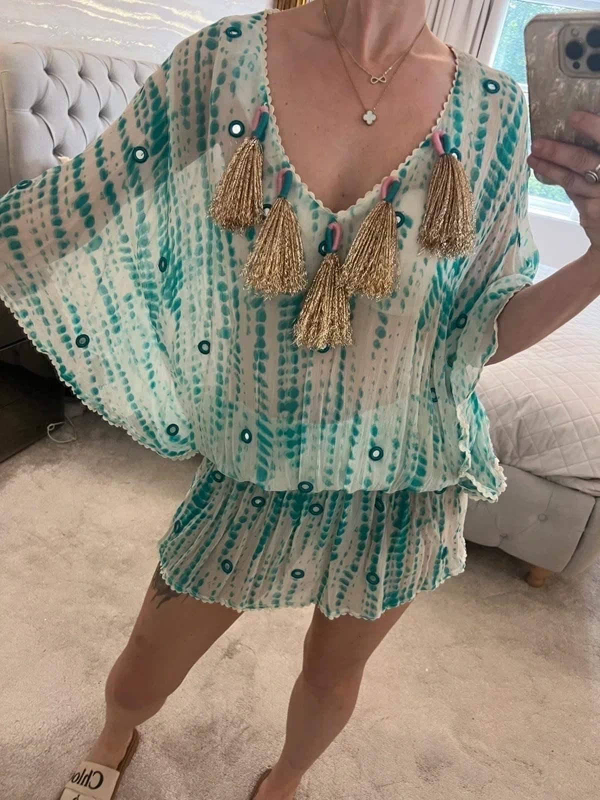 Miss June Sheer Green Kimono One Size