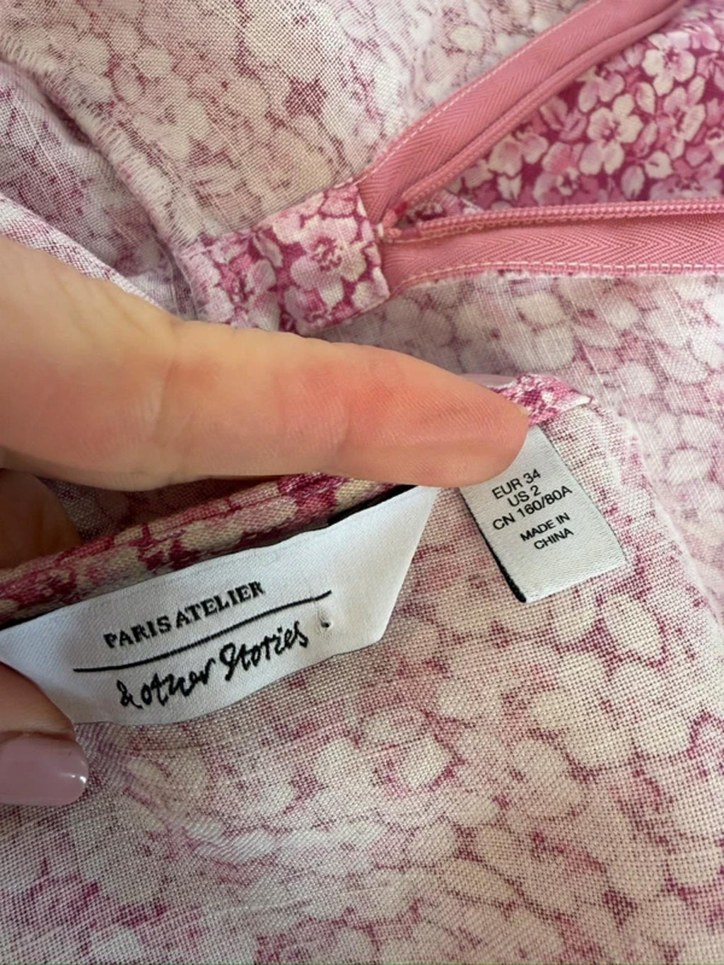 ⭐ Paris Atelier & Other Stories Pink Floral Mini Dress 6 ⭐