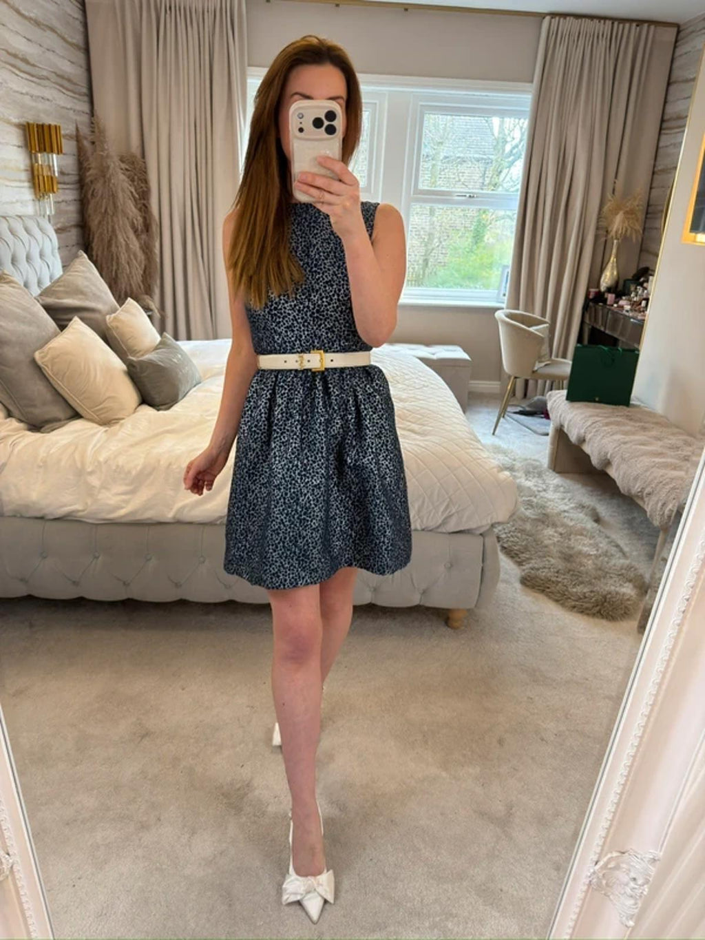 BNWT Alice + Olivia Navy & Silver Mini Dress 8