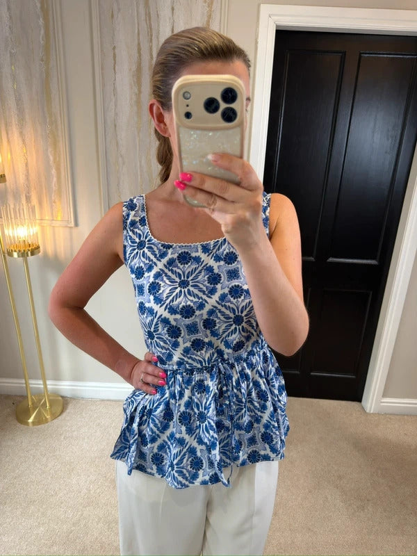 Joe Browns Blue & White Porcelain Blouse 6