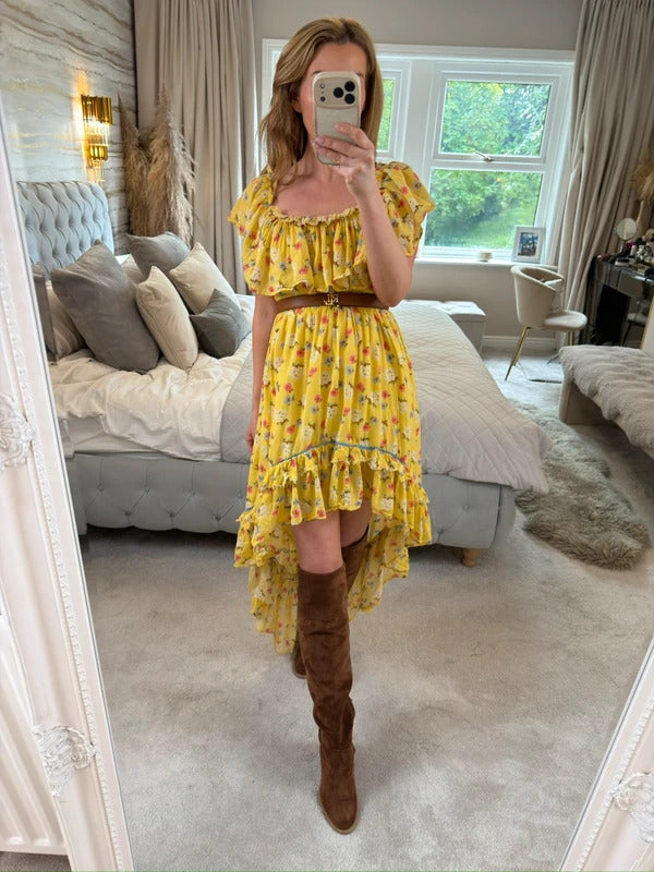 LoveShackFancy Alexia Sunbath Yellow Dress 8