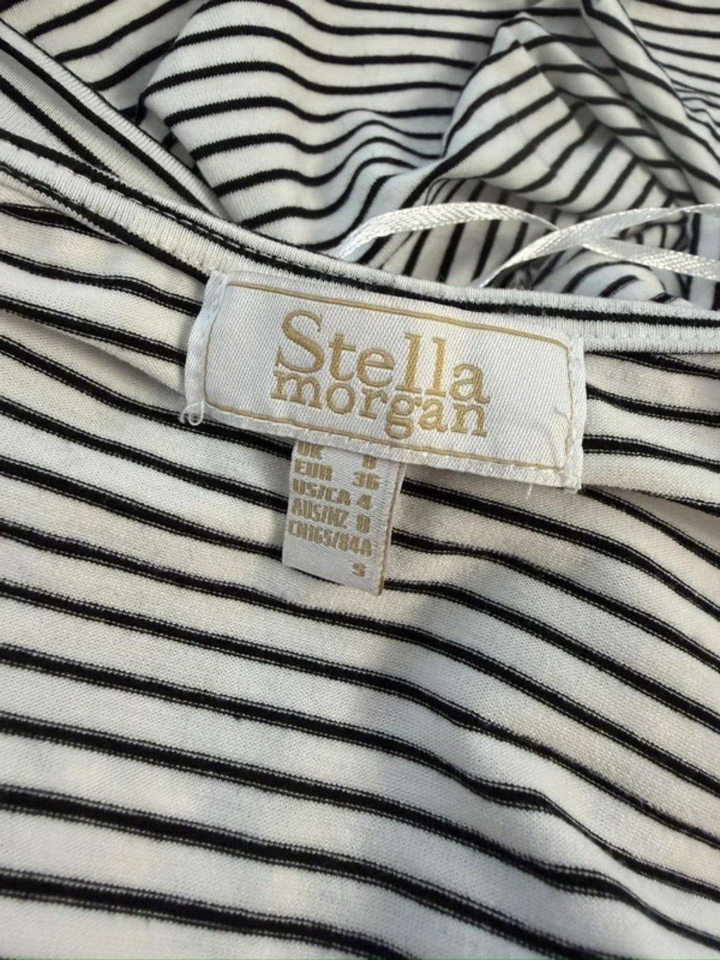 Stella Morgan White & Black Stripe Midi Dress 8