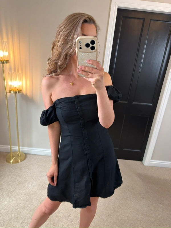 Zara Black Off The Shoulder Mini Dress XS